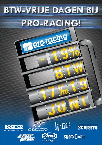 BTW-vrije dagen nu van start bij Pro-Racing